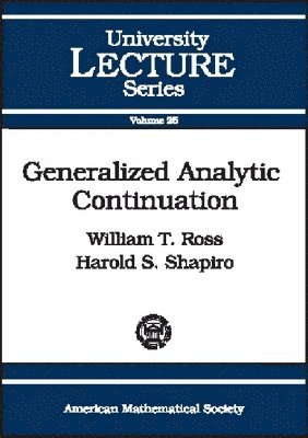 bokomslag Generalized Analytic Continuation