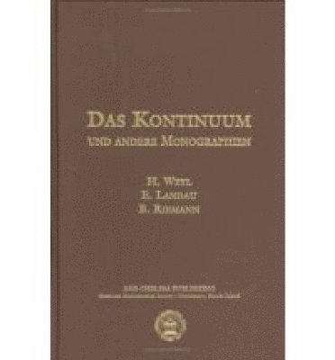 bokomslag Das Kontinuum Und Andere Monographien