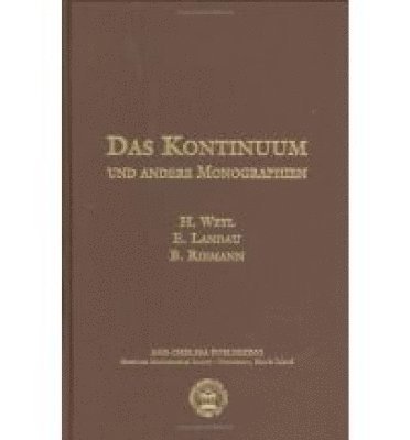 bokomslag Das Kontinuum und andere Monographien