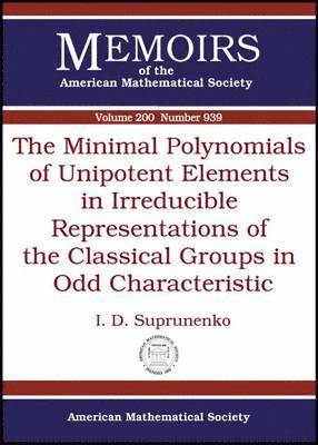 The Minimal Polynomials of Unipotent Elements in Irreducible Representations of the Classical Groups in Odd Characteristic 1