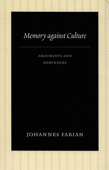 bokomslag Memory Against Culture