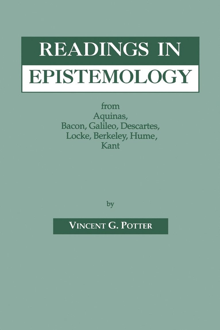 Vincent G. Potter, S. J. Colapietro, Vincent Michael Colapietro - Readings in Epistemology, Häftad