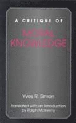 Critique of Moral Knowledge 1