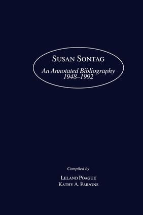 Leland Poague, Kathy A. Parsons - Susan Sontag, Inbunden