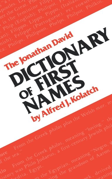 Alfred J Kolatch - Jonathan David Dictionary of First Names, Inbunden