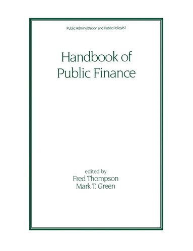 bokomslag Handbook of Public Finance