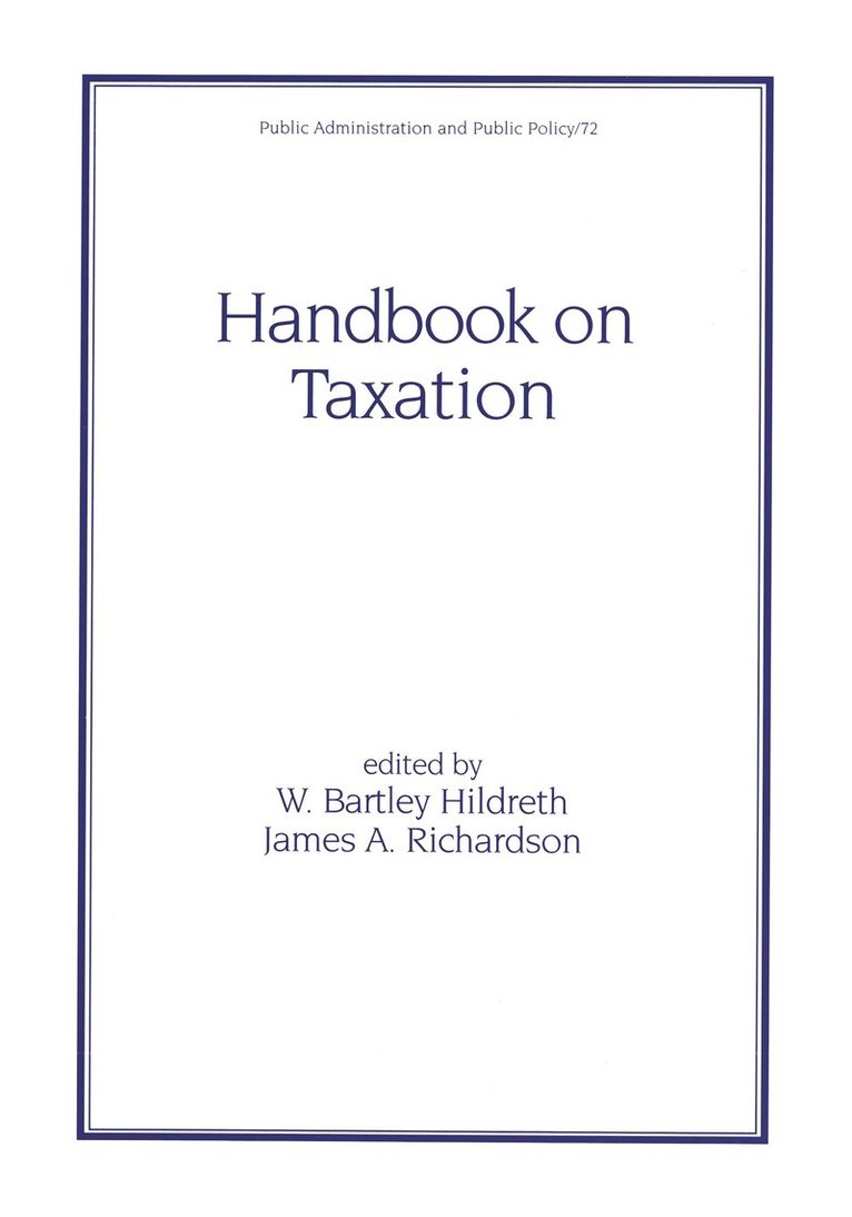 Handbook on Taxation 1