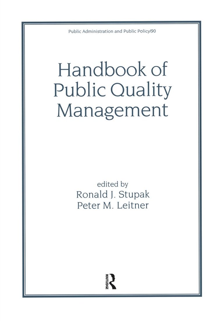 Handbook of Public Quality Management