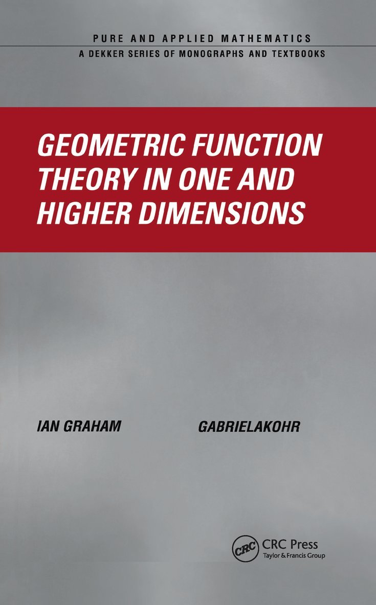 Geometric Function Theory in One and Higher Dimensions 1