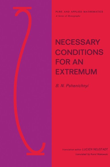 bokomslag Necessary Conditions for an Extremum