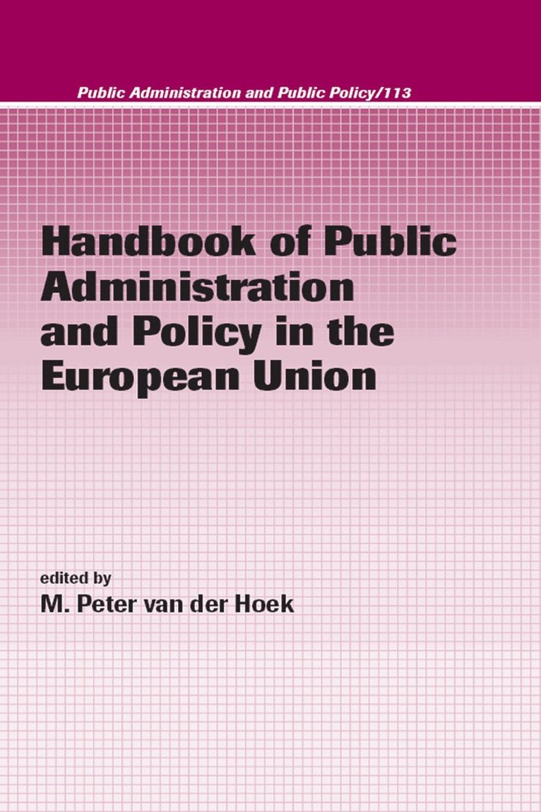 Handbook of Public Administration and Policy in the European Union 1