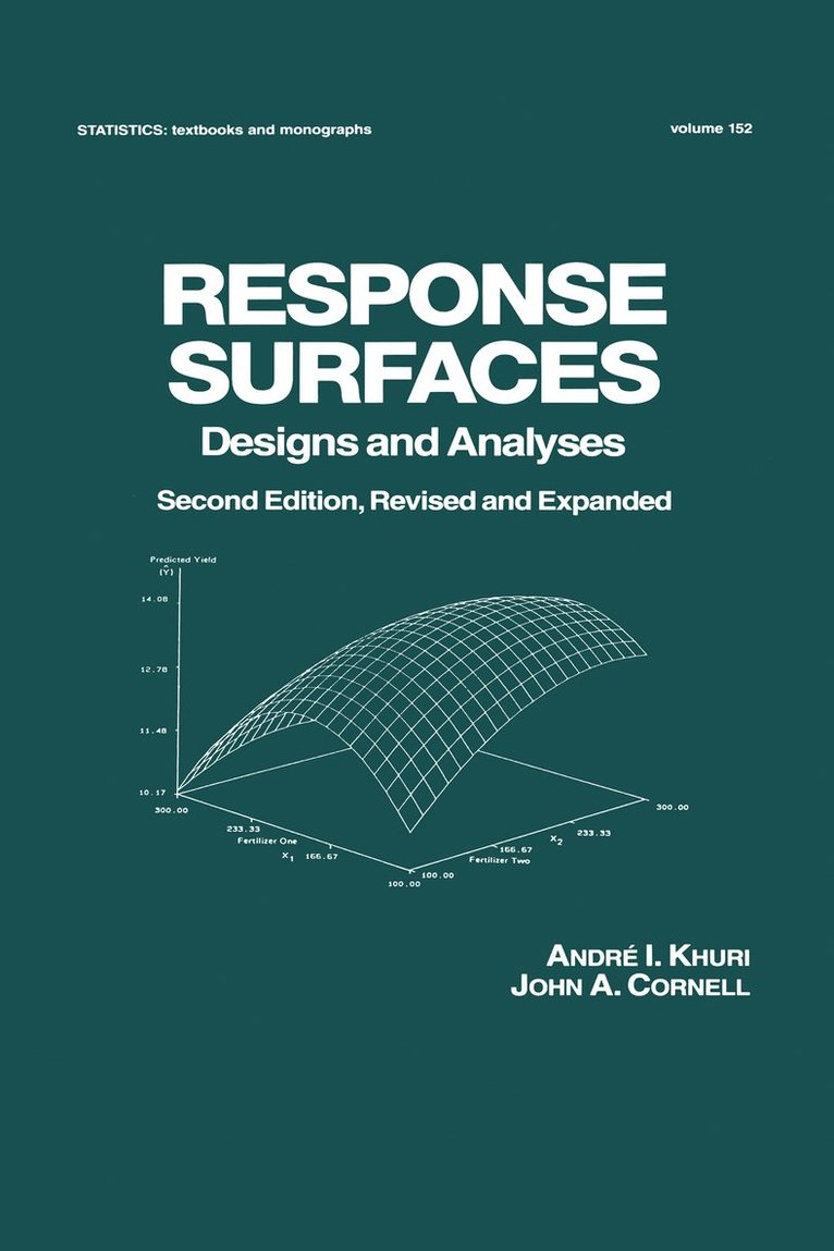 Andre I. Khuri, John A. Cornell, USA) Khuri, Andre I. (Professor Emeritus, Department of Statistics, University of Florida, Gainesville, USA) Cornell, John A. (University of Florida, Gainesville - Response Surfaces: Designs and Analyses, Inbunden