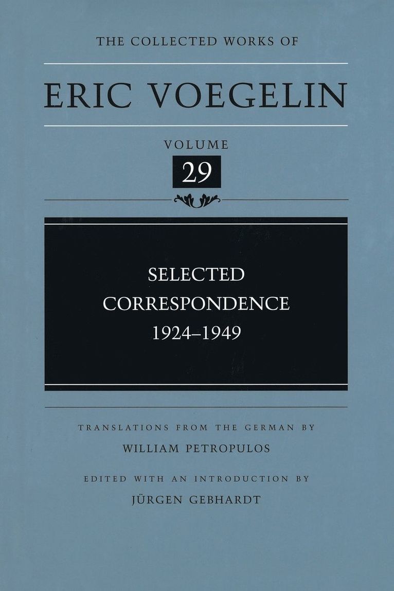 Selected Correspondence, 1924-1949 (CW29) 1