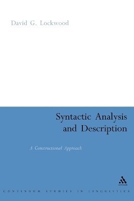 David Lockwood, David G. Lockwood - Syntactic Analysis and Description, Häftad