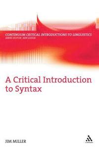 bokomslag A Critical Introduction to Syntax