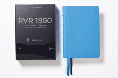 bokomslag Rvr60, Santa Biblia, Colección Premier, Letra Gigante, Interior a DOS Colores, Piel Genuina de Cabra, Azul, Comfort Print