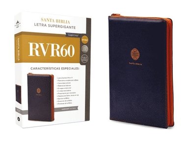 bokomslag Rvr60, Santa Biblia, Letra Supergigante, Leathersoft, Azul, Con Cierre, Comfort Print