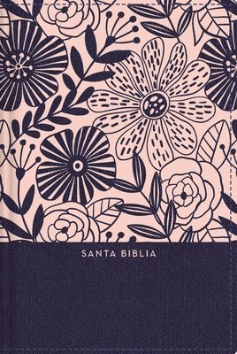 Rvr60 Santa Biblia, Letra Grande, Tamano Compacto, Tapa Dura/Tela, Azul Floral, Edicion Letra Roja Con Indice 1