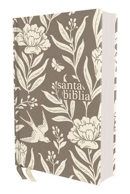 bokomslag NVI, Santa Biblia, Revision 2022, Tamano Compacto, Tapa dura/Tela, Gris Floral, Palabras de Jesus en Rojo, Comfort Print