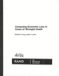 bokomslag Computing Economic Loss in Cases of Wrongful Death/R-3549-Icj
