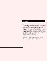 bokomslag An Implicit Review Method for Measuring the Quality of in-Hospital Nursing Care of Elderly Congestive Heart Failure Patients