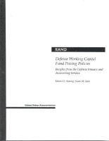 bokomslag Defense Working Capital Fund Pricing Policies