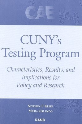 Stephen P. Klein, Maria Orlando - CUNY's Testing Program, Häftad