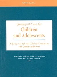 bokomslag Quality of Care for Children and Adolescents