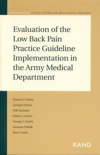 bokomslag Evaluation of the Low Back Pain Practice Guideline Implementation in the Army Medical Department: MR-1758-A