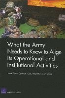 Frank Camm, Cynthia R Cook, Ralph Masi, Anny Wong - What the Army Needs to Know to Align its Operational and Institutional Activities, Häftad