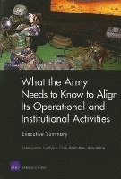 Frank Camm, Cynthia R Cook, Ralph Masi, Anny Wong - What the Army Needs to Know to Align its Operational and Institutional Activities, Häftad