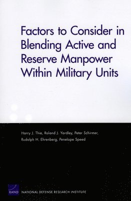 Factors to Consider in Blending Active and Reserve Manpower Within Military Units 1