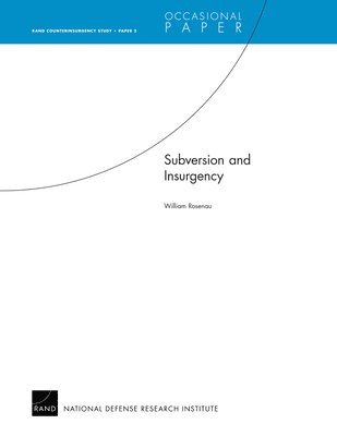 William Rosenau - Subversion and Insurgency, Häftad