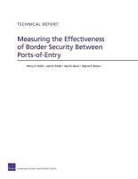 Measuring the Effectiveness of Border Security Between Ports-of-Entry 1
