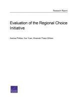 Andrea Phillips, Kun Yuan, Shannah Tharp-Gilliam - Evaluation of the Regional Choice Initiative, Häftad