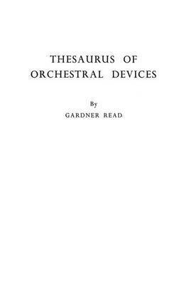 Thesaurus of Orchestral Devices 1