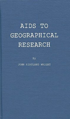 bokomslag Aids to Geographical Research
