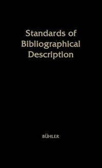 bokomslag Standards of Bibliographical Description