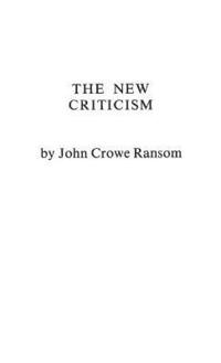 bokomslag The New Criticism