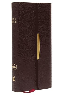 NKJV, Checkbook Bible, Compact, Bonded Leather, Burgundy, Wallet Style, Red Letter 1