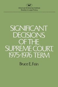 bokomslag Significant Decisions of the Supreme Court 1975-76