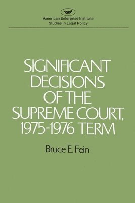 bokomslag Significant Decisions of the Supreme Court 1975-76