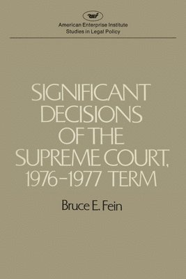bokomslag Significant Decisions of the Supreme Court 1976-77