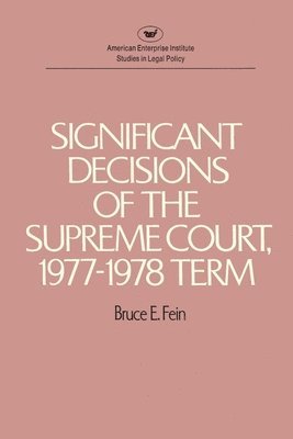 bokomslag Significant Decisions of the Supreme Court, 1977-78 Term