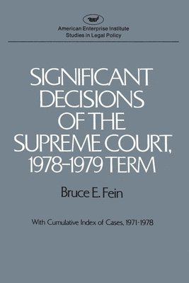 bokomslag Significant Decisions of the Supreme Court, 1978-1979 Term
