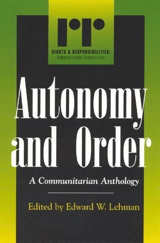 bokomslag Autonomy and Order