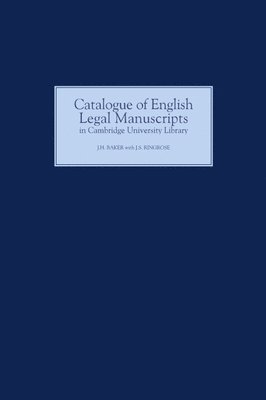 Catalogue of English Legal Manuscripts in Cambridge University Library 1