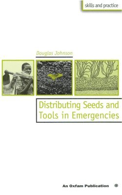 Distribution of Seeds and Tools in Emergencies 1