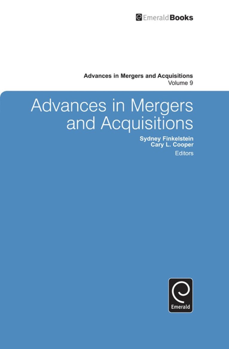 Advances in Mergers and Acquisitions 1