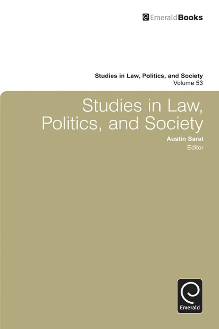 Austin Sarat - Studies in Law, Politics and Society, Inbunden